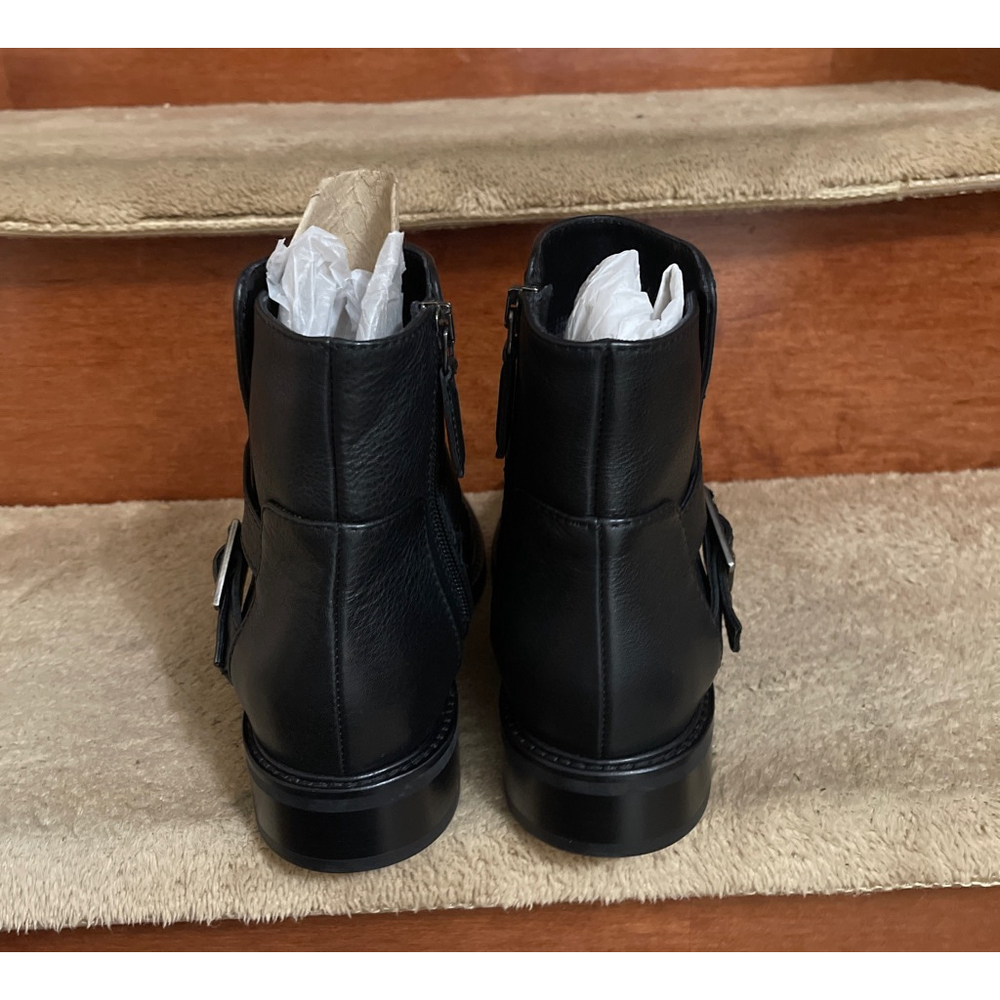 NWOT Aquatalia Black Leather Ankle Boots & Booties Women Size 8 - Picture 5 of 10